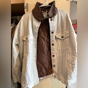 Cotton:On White Jean Jacket w/ Soft Brown Interior (M/L)